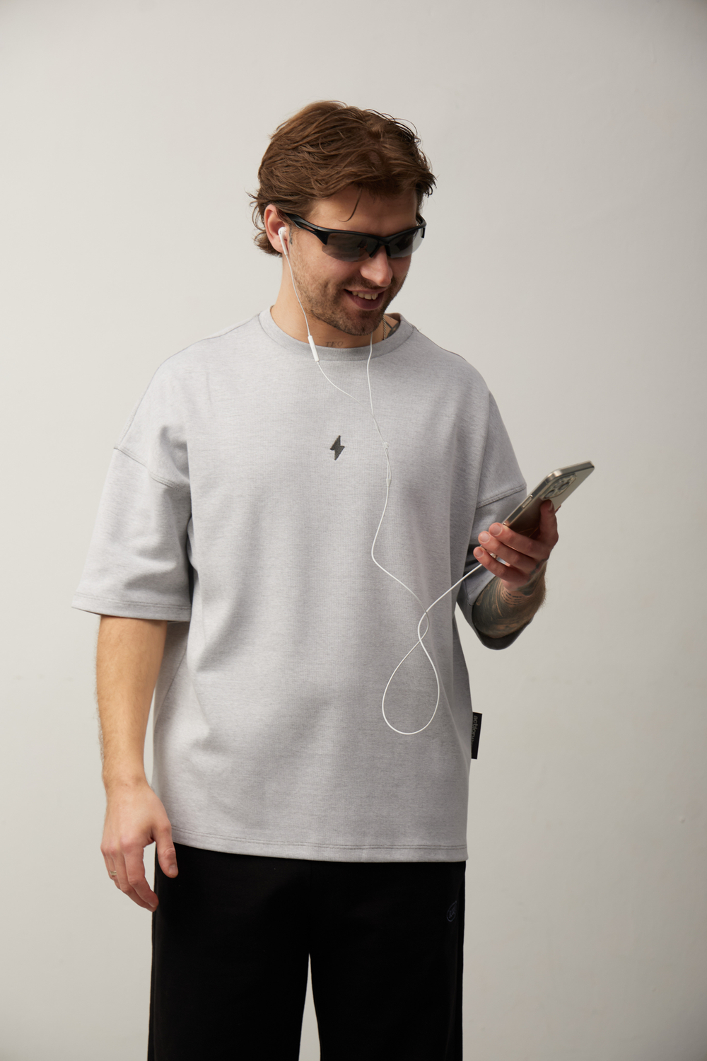 Футболка Action back серый меланж