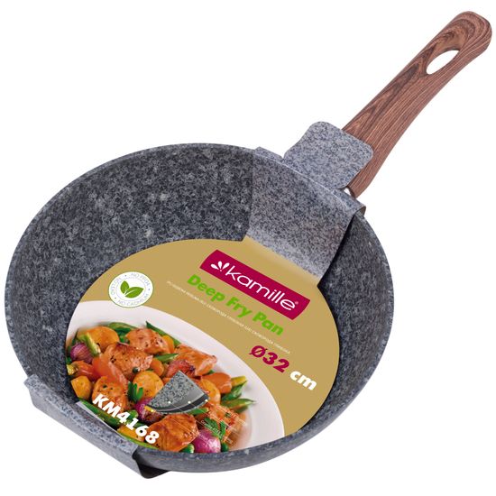 Сковорода глубокая 32 см. из алюминия Kamille KM-4168 с гранитным покрытием