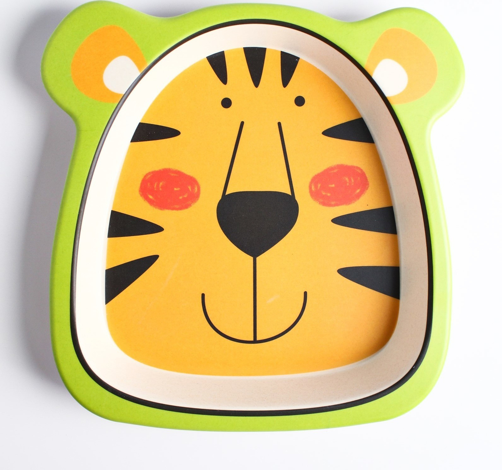 4591214 Тарелка детская из бамбука, цвет и рисунок МИКС