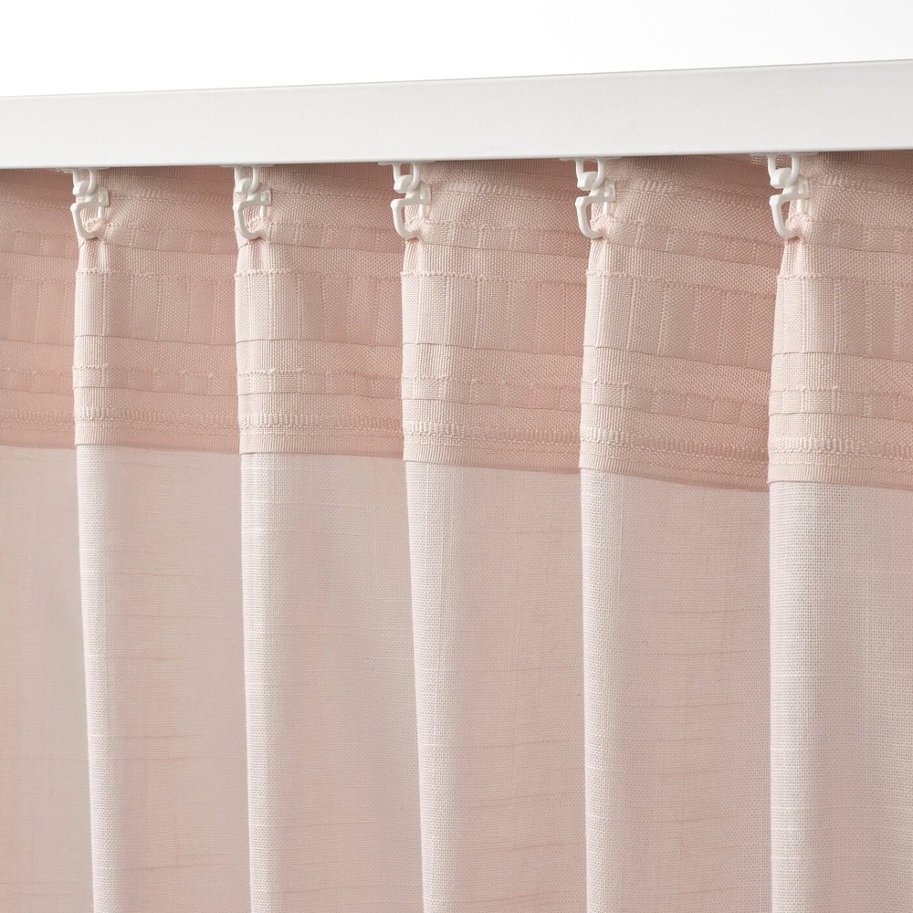 IKEA SILVERLÖNN  (ИКЕА СИЛВЕРЛÖНН)  -  Шторы, 2 шт, на ленте/розовые, 145x300 см