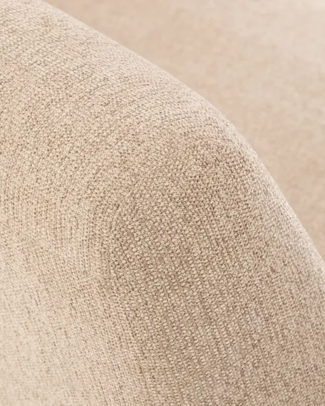 3-местный диван Amsen светло-коричневый с подлокотниками из шпона ореха