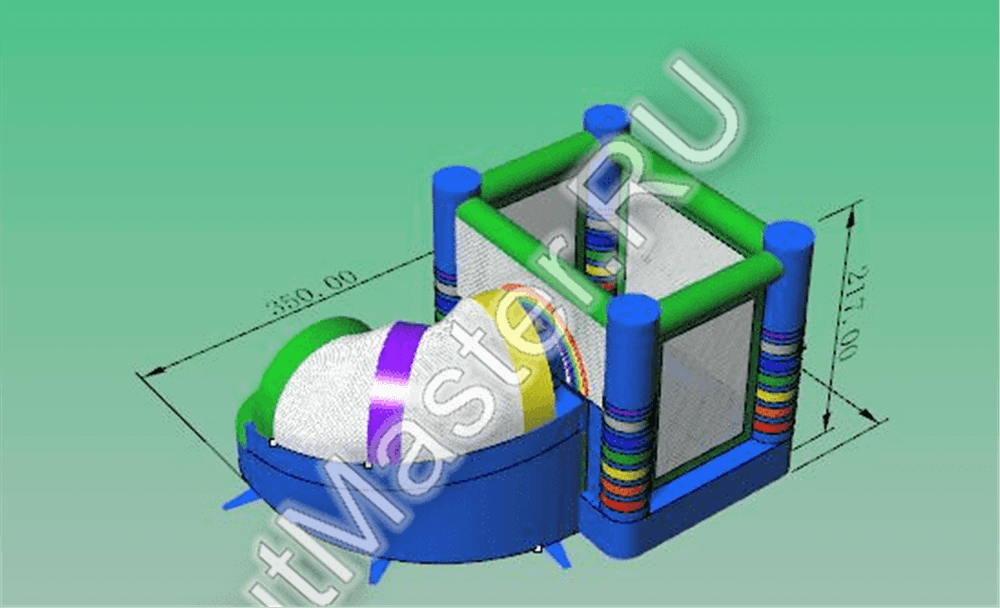 Детский надувной батут "Радужный"