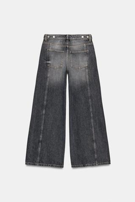 ZARA ДЖИНСЫ Z1975 WIDE LEG СО СРЕДНЕЙ ПОСАДКОЙ И ШВАМИ, СЕРЫЙ