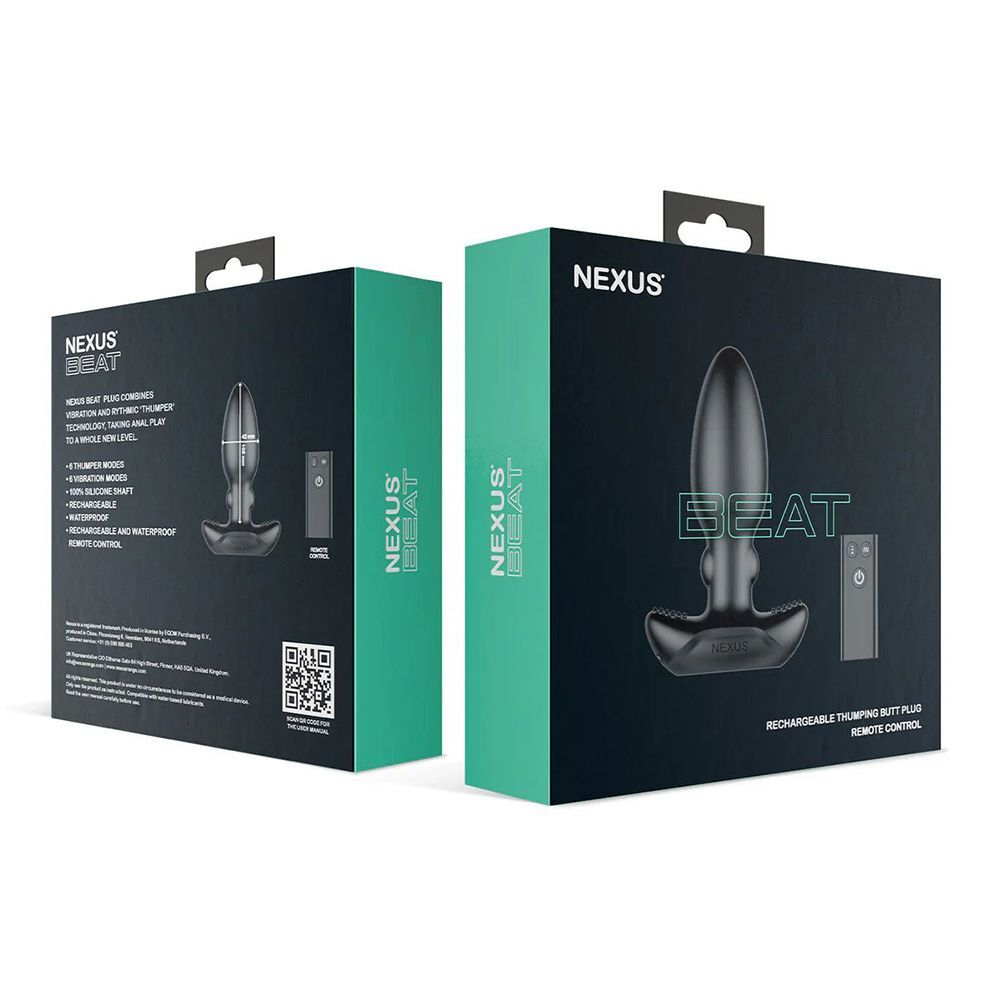 Черная анальная вибровтулка Nexus Beat - 10,8 см. (Цвет: черный)