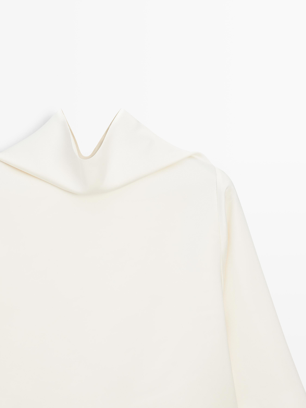 Massimo Dutti Топ свободного кроя с V-образным вырезом – STUDIO, натуральный/кремовый