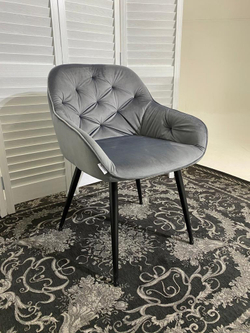 Стул BREEZE BLUVEL-14 GREY, велюр / черный каркас М-City