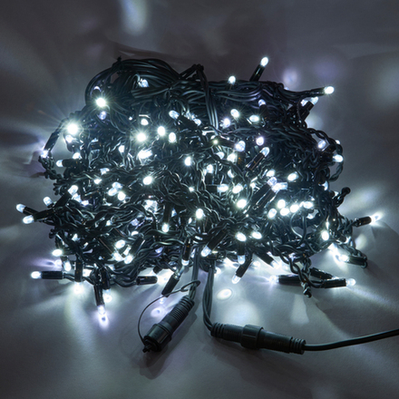 ULD-B5007-300-TBK WHITE IP67 Бахрома светодиодная с эффектом мерцания. 5м. Соединяемая. 300 светодиодов. Белый свет. Провод черный. TM Uniel