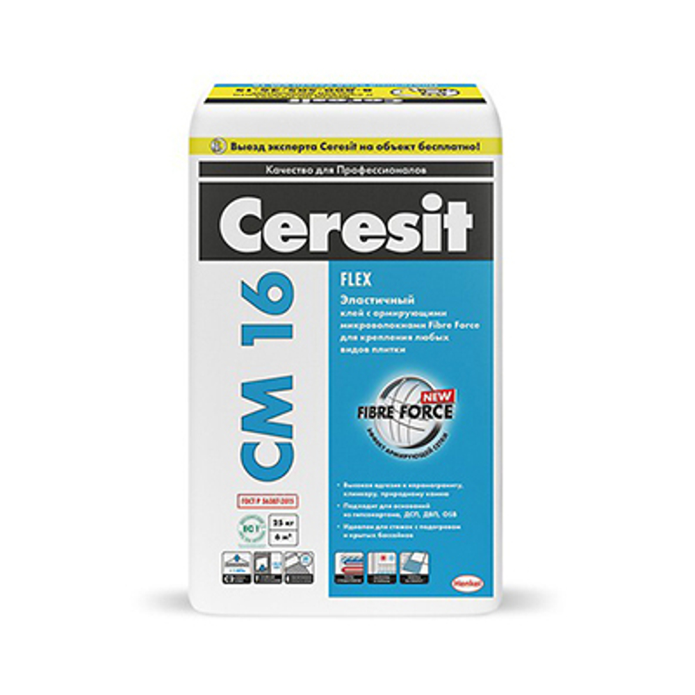 Клей для плитки эластичный Ceresit CM PRO 16 25 кг