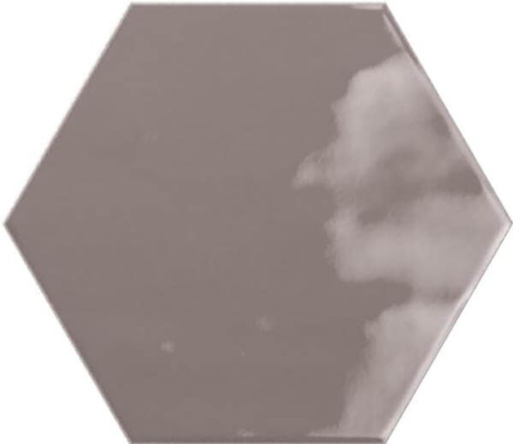 Ribesalbes Geometry Hex Charcoal Glossy 15x17.3