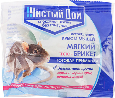 Тесто брикет от грызунов Чистый дом 100г