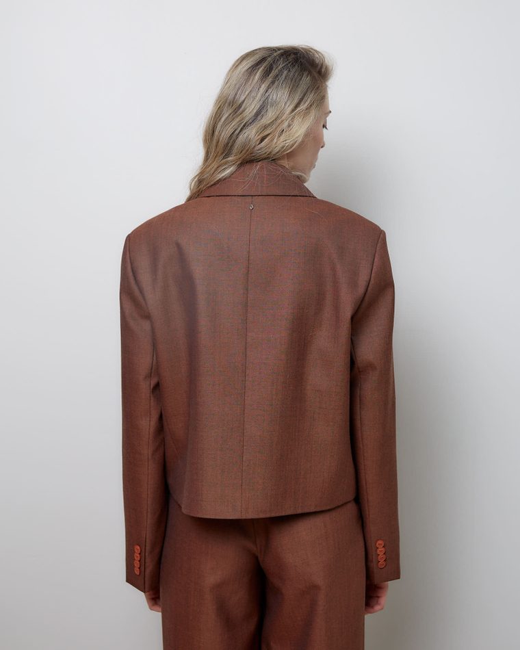 Жакет двубортный из шерсти Вивьен Вествуд корица