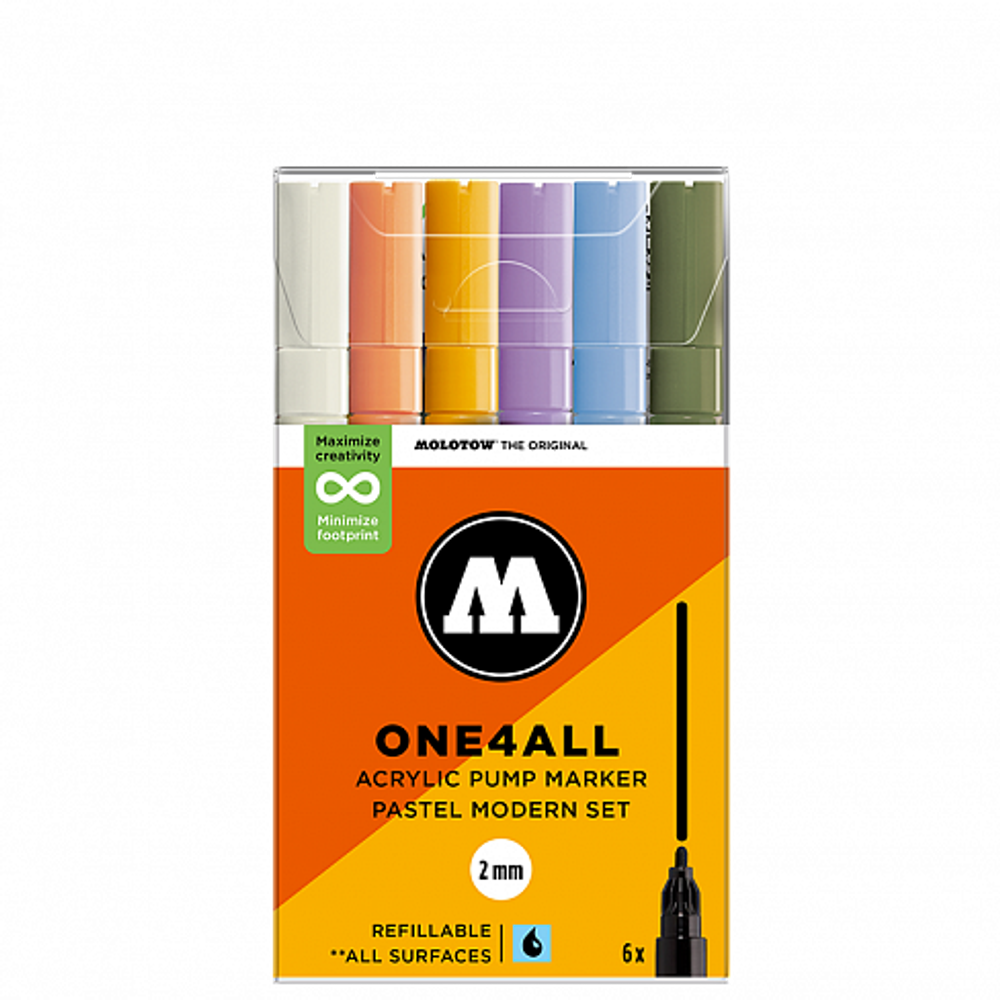Molotow Набор маркеров ONE4ALL 127HS Pastel Modern 6 шт 200820 2 мм