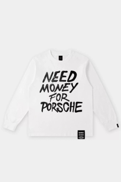 Лонгслив SHMOT "NEED PORSHE" MONO Белый