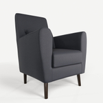 Кресло мягкое Грэйс D-12 (Черный) на высоких ножках с подлокотниками в гостиную, офис, зону ожидания, салон красоты.