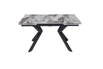 Стол "БРИДЖ" 120-180, керамика Pandora глянцевая, опоры черный муар