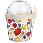 Контейнер для завтрака 450мл с ложкой «IZI-GO» с декором светло-бежевый