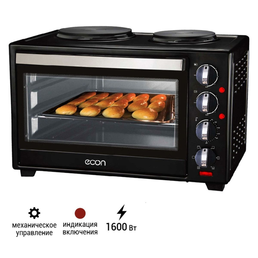 Духовка электрическая, Econ, ECO-GP3222MO, 32 л, 1600 Вт, чер, 13799