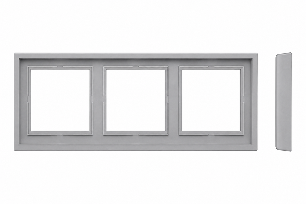 Рамка 3-местная LIREGUS MODERN K14-445-03.M/GC31 светло-серый матовый