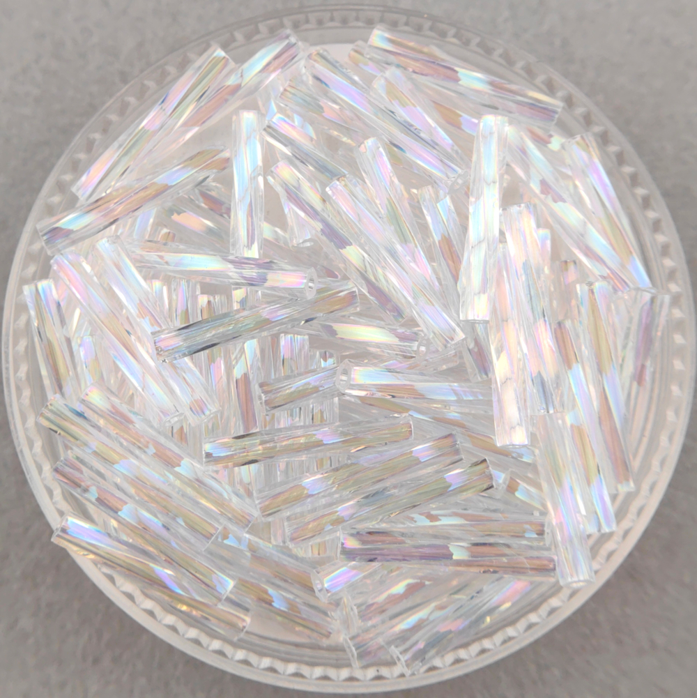 Стеклярус Miyuki Twisted Bugle, цвет #0250 (прозрачный, радужный)