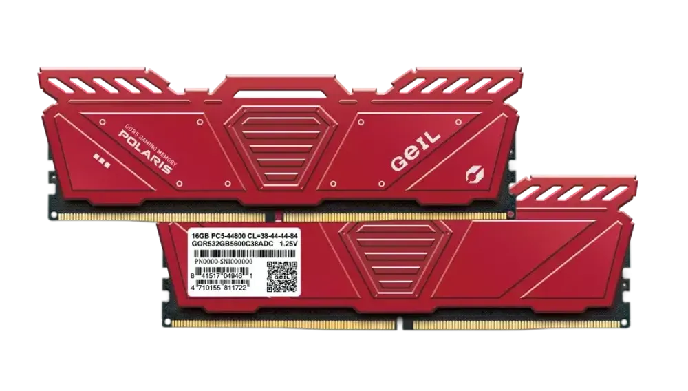 Оперативная память 32GB Kit (2x16GB) GEIL POLARIS 5200Mhz DDR5 PC5-41600 42-42-42-84 1.1V GOR532GB5200C42DC Red