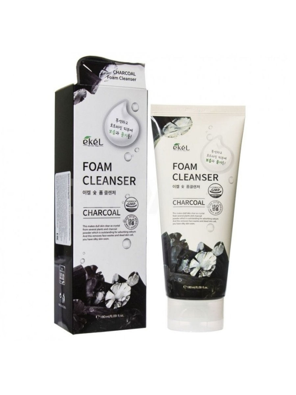 Ekel Пенка для умывания с древесным углём - Charcoal foam cleanser, 180мл