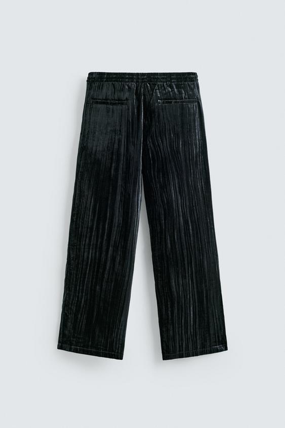 ZARA БАРХАТНЫЕ БРЮКИ СО СКЛАДКАМИ, СИНИЙ/ЧЕРНЫЙ