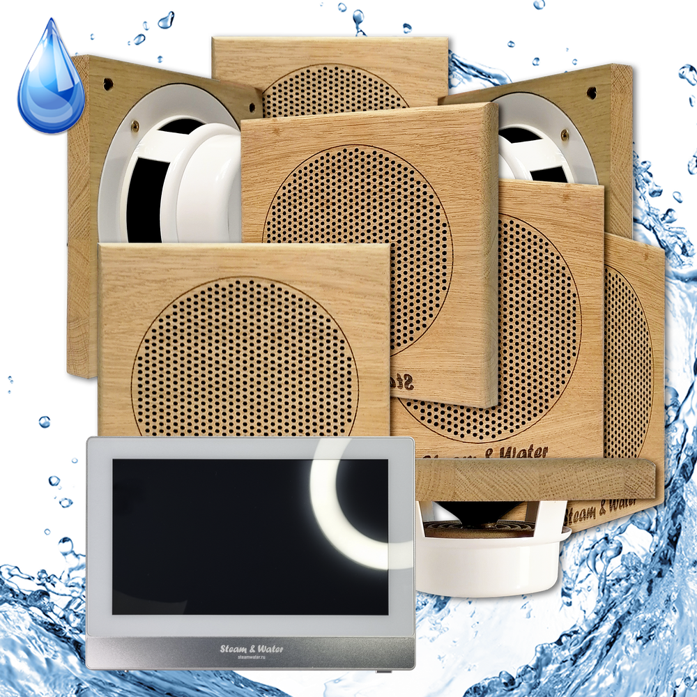 Комплект домашней акустической системы с караоке-усилителем Steam & Water SOUND SAUNA S8