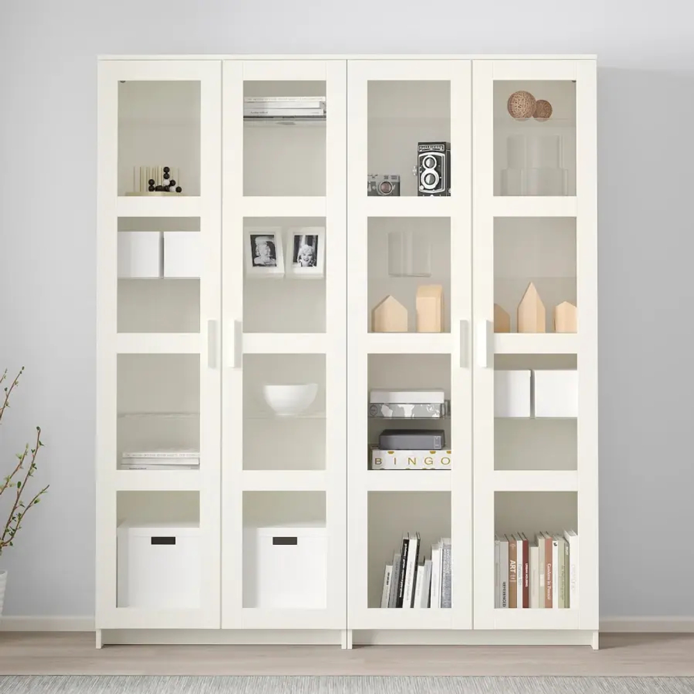 Шкаф с 4 дверями - IKEA BRIMNES/БРИМНЭС/БРИМНЕС ИКЕА, 160х35х190 см, белый,