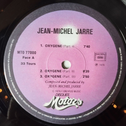 Винтажная виниловая пластинка LP Jean Michel Jarre Oxygene (France 1976)