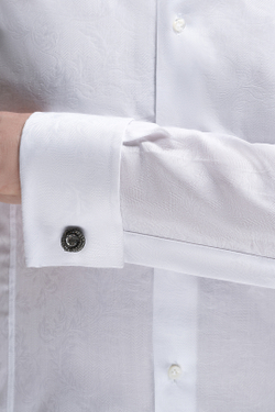 Рубашка жаккардовая белая ёлочкой с огурцами Happy