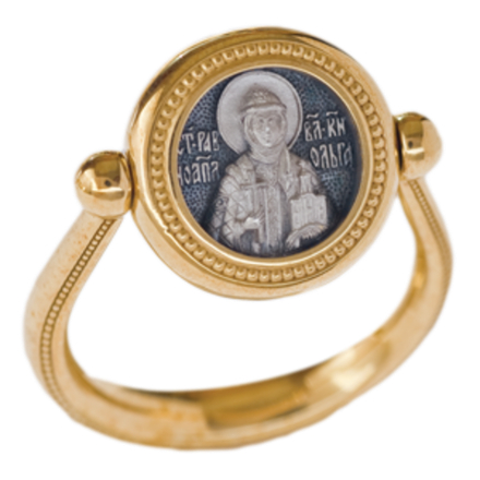 Перстень с иконой «СВЯТАЯ РАВНОАПОСТОЛЬНАЯ КНЯГИНЯ ОЛЬГА»
