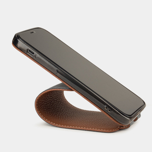 Чехол кожаный для iPhone 12 Pro Max коричневого цвета