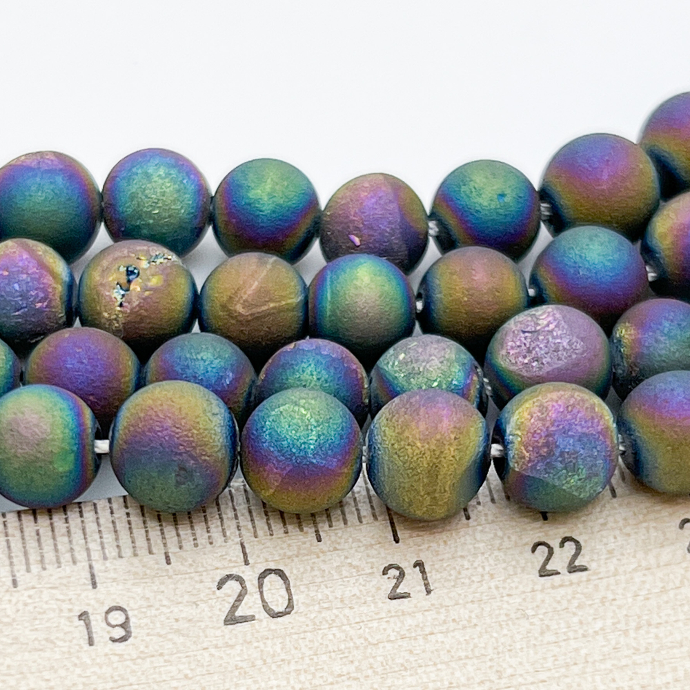 Кварц тонированный, диаметр 8,1-8,5 мм, цена за 23 шт (1/2 нити)