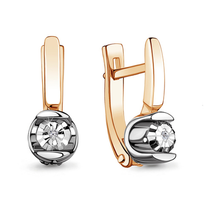 942713к Серьги из Золота с бриллиантами из коллекции "Shine Line"