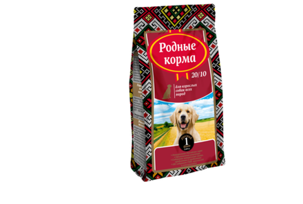 Сухой корм РОДНЫЕ КОРМА для взрослых собак всех пород курица 20/10 409 г