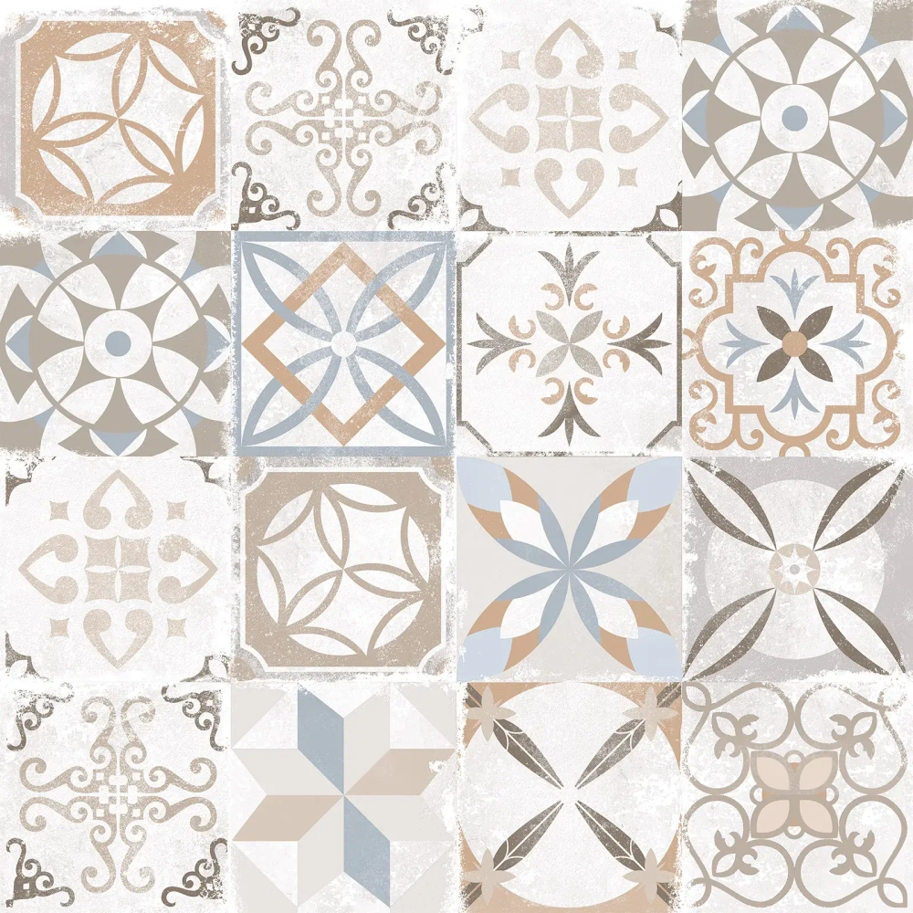 Керамогранит Alma Ceramica GFU6060BTP14R Beton Pro 60x60 микс глазурованный матовый / противоскользящий / карвинг пэчворк / с орнаментом