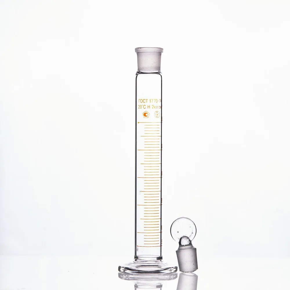Цилиндр мерный 25мл.основание стекло с пробкой