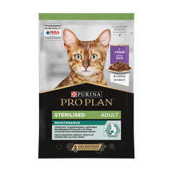 Pro Plan, Влажный корм для стерилизованных кошек, Утка в соусе, 85 гр.