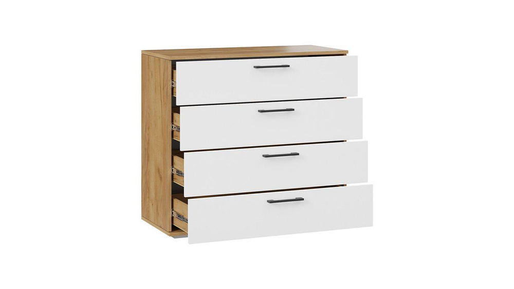 Комод для одежды с ящиками Дуб Крафт золотой/Серый графит 4 ящика 92х41х84 см