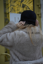 Бейсболка «кудряшка» с ушками черный