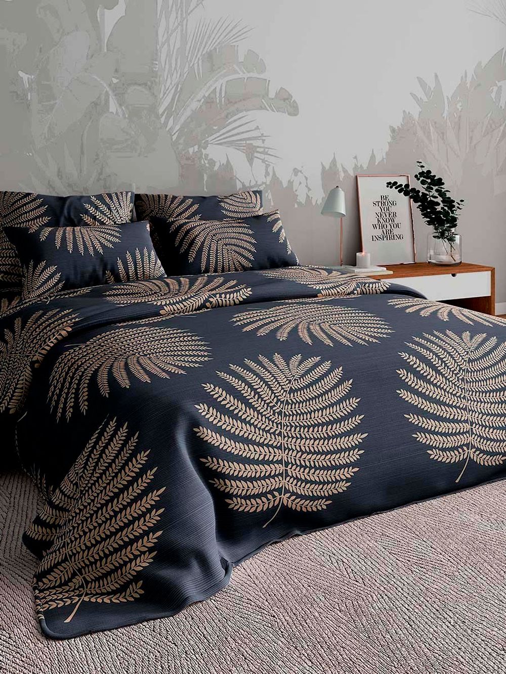 Простынь на резинке бязь Сказка "Папоротник" 120x200 см