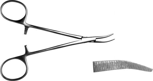 ТМ- З-122 Зажим к/о Москит, изогнутый по ребру д/новор., 125 мм (НОВОЕ ИСПОЛНЕНИЕ)