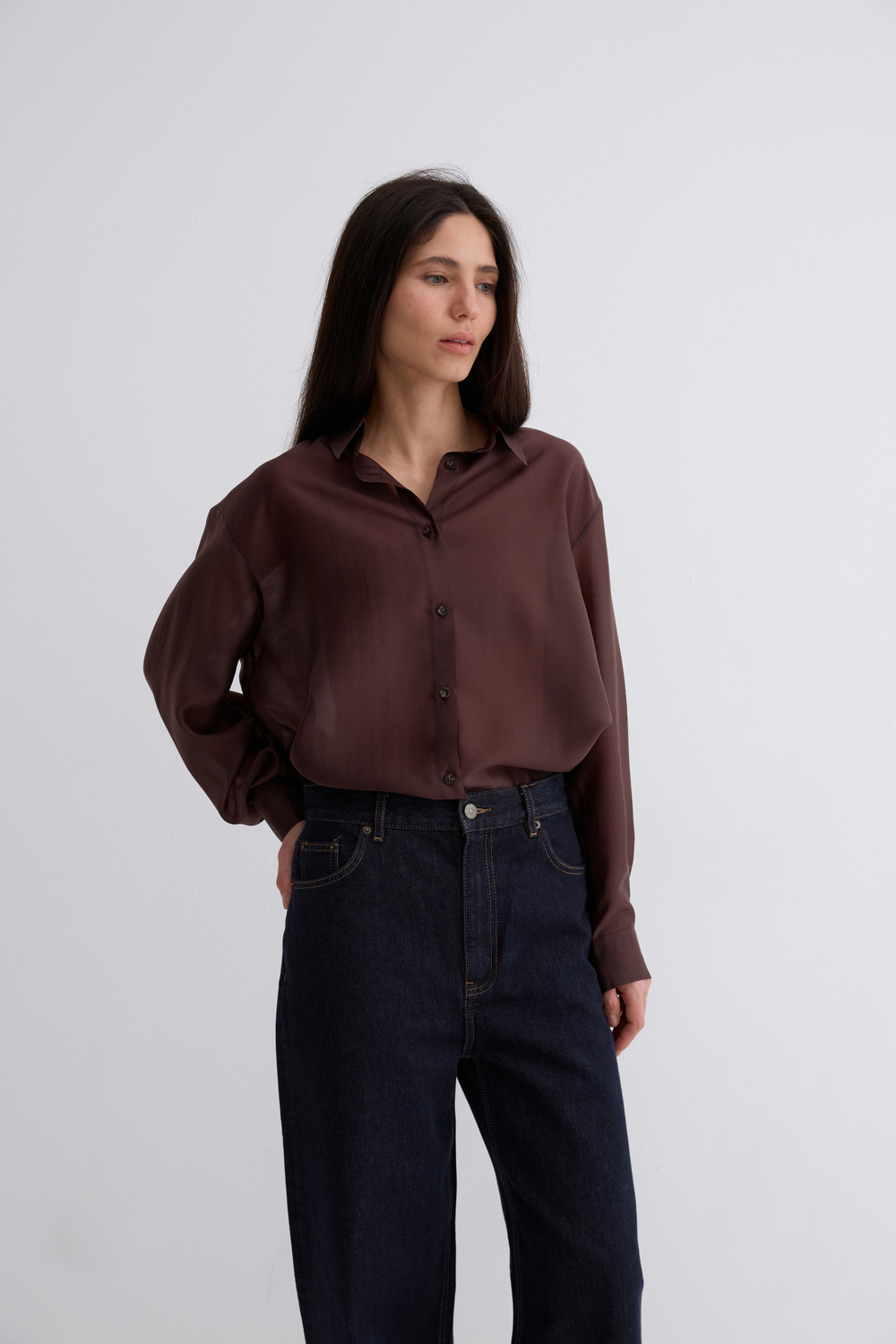 Рубашка Ветер из тенсела и хлопка