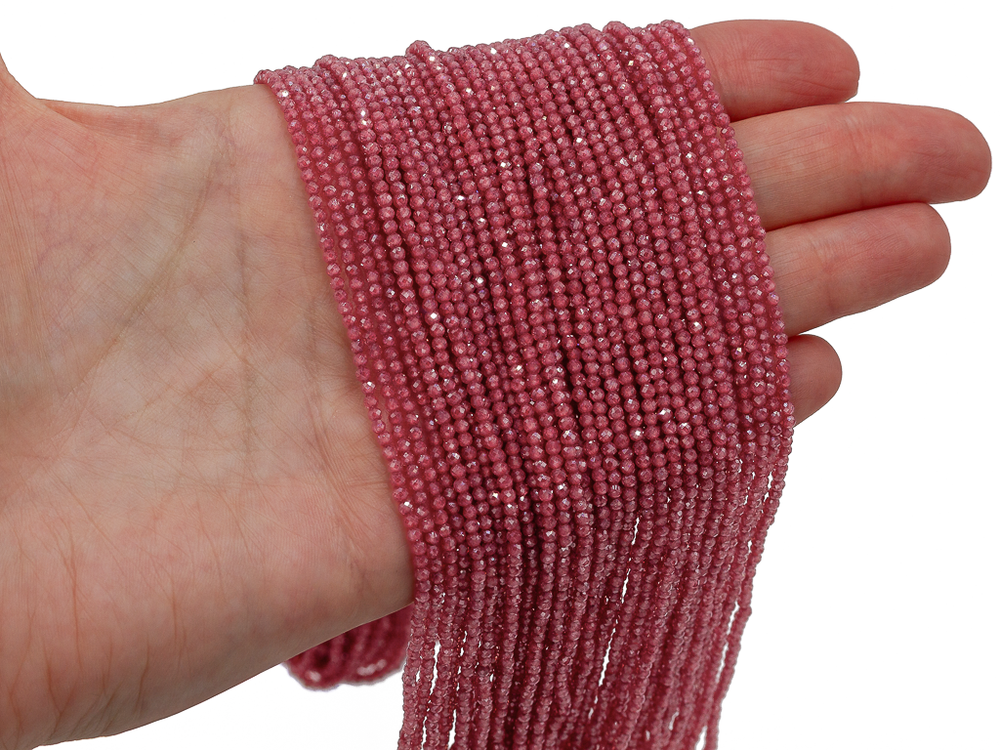 Фианиты 2мм, огранка (нить бусин)