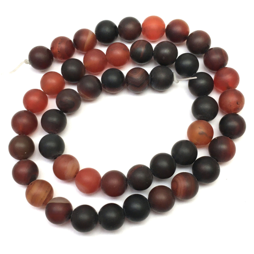 Агат кофейный матовый 8 мм, бусины (нить)