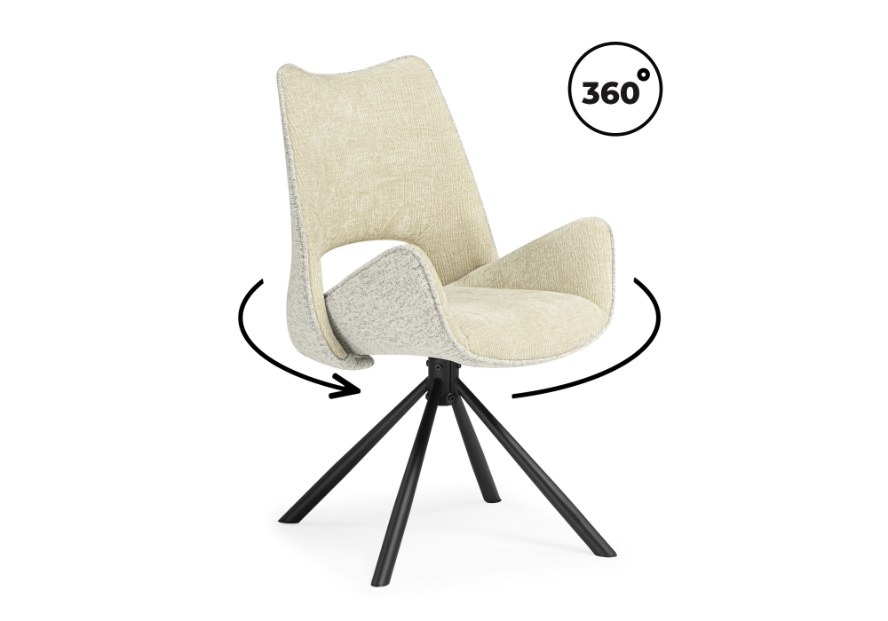 Стул на металлокаркасе Woodville Balaton 360 крутящийся beige, black, ножки черные