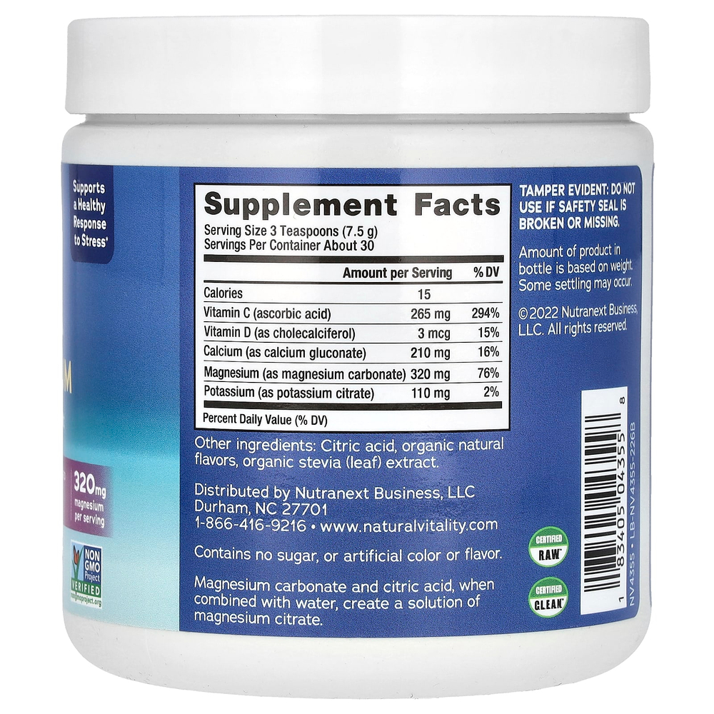 Natural Vitality, CALM, с кальцием, малина и лимон, 226 г (8 унций)