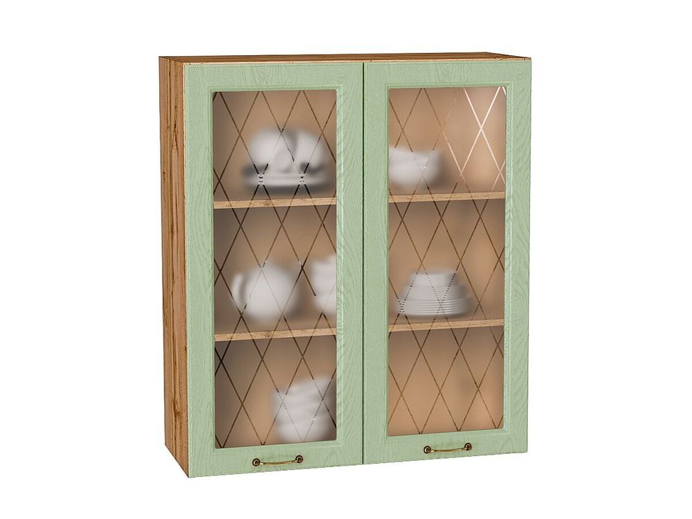 Шкаф верхний с 2-мя остекленными дверцами Ницца