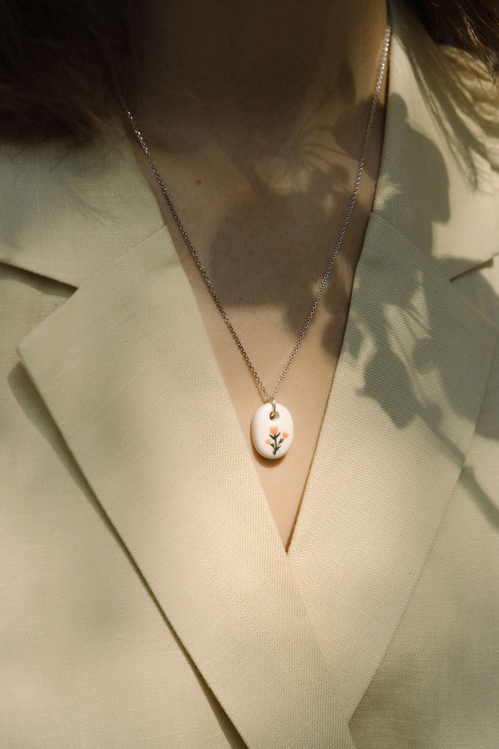 Кулон Цветок, керамика