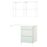 Комбинация для ванной - IKEA ENHET, 121.5х63.5х222 см, белый/серо-зеленый, ЭНХЕТ ИКЕА